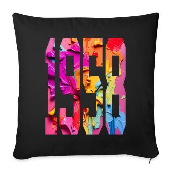 BUNT 68TH BIRTHDAY 1958 - Sofa pillowcase 17,3'' x 17,3'' (45 x 45 cm) - black - Front