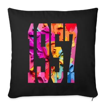 BUNT 69TH BIRTHDAY 1957 - Sofa pillowcase 17,3'' x 17,3'' (45 x 45 cm) - black - Front