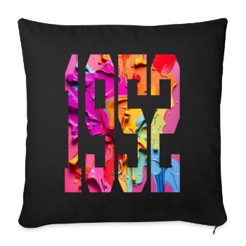 BUNT 74TH BIRTHDAY 1952 - Sofa pillowcase 17,3'' x 17,3'' (45 x 45 cm) - black - Front