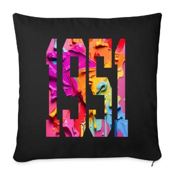 BUNT 75TH BIRTHDAY 1951 - Sofa pillowcase 17,3'' x 17,3'' (45 x 45 cm) - black - Front