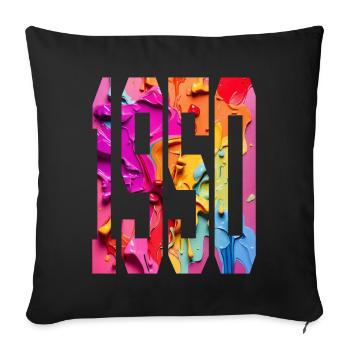 BUNT 76TH BIRTHDAY 1950 - Sofa pillowcase 17,3'' x 17,3'' (45 x 45 cm) - black - Front