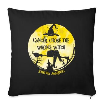 Sensibilisation au sarcome jaune de la sorcière cancéreuse - Housse de coussin décorative 45 x 45 cm - noir - Devant
