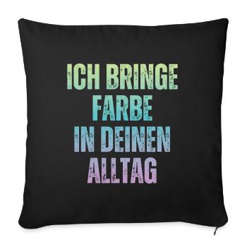 J’amène le peintre peintre papa vernisher - Housse de coussin décorative 45 x 45 cm - noir - Devant
