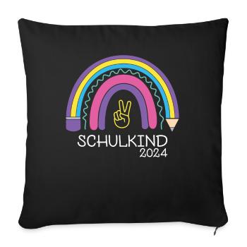 Rentrée scolaire 2024 - Housse de coussin décorative 45 x 45 cm - noir - Devant