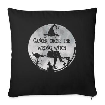 Cancer, Witch, Gray Brain, Cancer - Sofa pillowcase 17,3'' x 17,3'' (45 x 45 cm) - black - Front