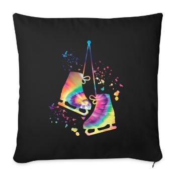 Patineur artistique Patinage sur glace Patinage artistique - Housse de coussin décorative 45 x 45 cm - noir - Devant