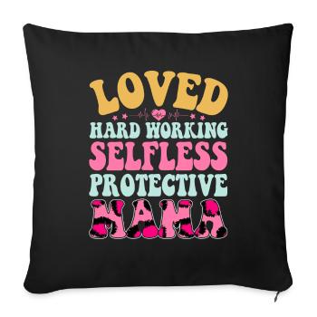 Maman Fête des mères aimée, altruiste, protectrice - Housse de coussin décorative 45 x 45 cm - noir - Devant