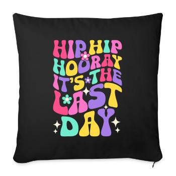 Dernier jour d’école Remise des diplômes Vacances d’été Elèves - Housse de coussin décorative 45 x 45 cm - noir - Devant