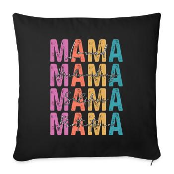 Maman Fête des Mères Aimée, altruiste, protectrice - Housse de coussin décorative 45 x 45 cm - noir - Devant