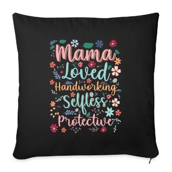 Maman Fête des Mères Aimée, altruiste, protectrice - Housse de coussin décorative 45 x 45 cm - noir - Devant