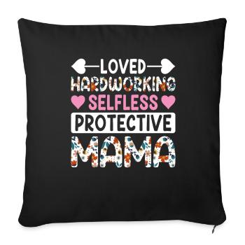 Maman Fête des Mères Aimée, altruiste, protectrice - Housse de coussin décorative 45 x 45 cm - noir - Devant