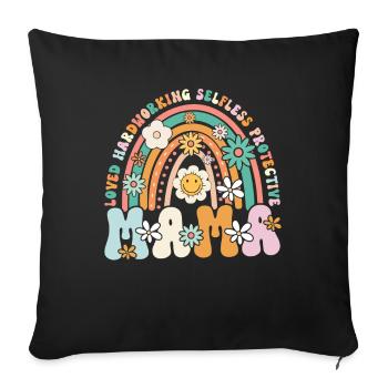 Maman Fête des mères aimée, altruiste, protectrice - Housse de coussin décorative 45 x 45 cm - noir - Devant