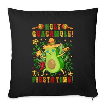 Avocat Holy Guacamole Fiesta mexicaine - Housse de coussin décorative 45 x 45 cm - noir - Devant