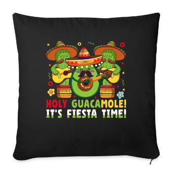 Avocat Holy Guacamole Fiesta mexicaine - Housse de coussin décorative 45 x 45 cm - noir - Devant