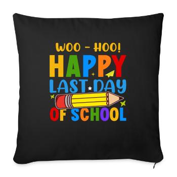 Dernier jour d’école Remise des diplômes Vacances d’été Elèves - Housse de coussin décorative 45 x 45 cm - noir - Devant