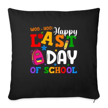 Dernier jour d’école Remise des diplômes Vacances d’été Elèves - Housse de coussin décorative 45 x 45 cm - noir - Devant