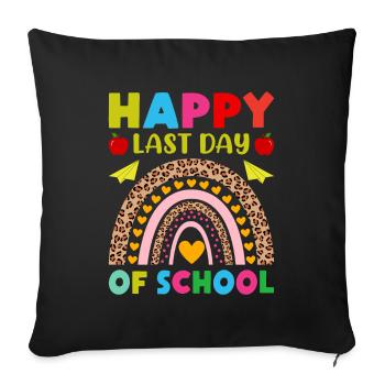 Dernier jour d’école Remise des diplômes Vacances d’été Elèves - Housse de coussin décorative 45 x 45 cm - noir - Devant