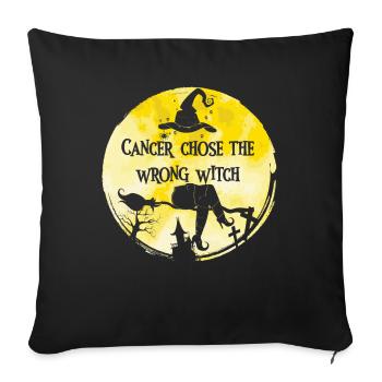 Cancer Sarcome jaune de sorcière Cancer des os - Housse de coussin décorative 45 x 45 cm - noir - Devant