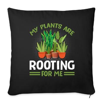 MY PLANTS ARE ROOTING FOR ME - Sofa pillowcase 17,3'' x 17,3'' (45 x 45 cm) - black - Front