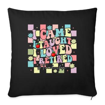 Enseignant à la retraite ! Vacances d’été pour toujours - Housse de coussin décorative 45 x 45 cm - noir - Devant