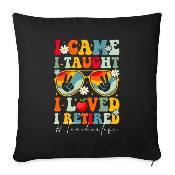 Enseignant à la retraite ! Vacances d’été pour toujours - Housse de coussin décorative 45 x 45 cm - noir - Devant