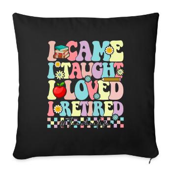 Enseignant à la retraite ! Vacances d’été pour toujours - Housse de coussin décorative 45 x 45 cm - noir - Devant