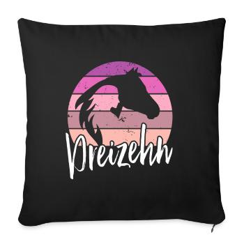 Geburtstag 13 Mädchen Pferd Reiten Stall Dreizehn - Sofakissenbezug 45 x 45 cm - Schwarz - Vorne