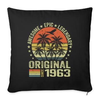 1963 Birthday Party Vintage 1963 Retro 1963 - Sofa pillowcase 17,3'' x 17,3'' (45 x 45 cm) - black - Front