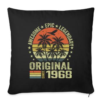 Fête D'anniversaire 1968 Millésime 1968 Rétro 1968 - Housse de coussin décorative 45 x 45 cm - noir - Devant