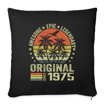 Fête D'anniversaire 1975 Millésime 1975 Rétro 1975 - Housse de coussin décorative 45 x 45 cm - noir - Devant