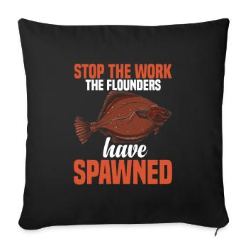 Pêcheurs de plie Pêche de la plie - Housse de coussin décorative 45 x 45 cm - noir - Devant