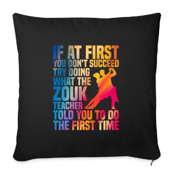 Zouk - Professeur de cours de danse brésilienne - Housse de coussin décorative 45 x 45 cm - noir - Devant