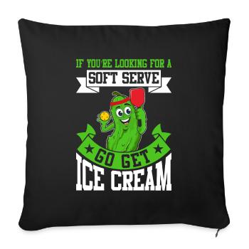 Pickleball Spieler Soft Serve Eiscreme - Sofakissenbezug 45 x 45 cm - Schwarz - Vorne