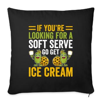 Pickleball Spieler Soft Serve Eiscreme - Sofakissenbezug 45 x 45 cm - Schwarz - Vorne