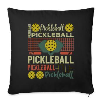 Teen Pickleball Ball Court Paddles Funny Picklebal - Sofa pillowcase 17,3'' x 17,3'' (45 x 45 cm) - black - Front