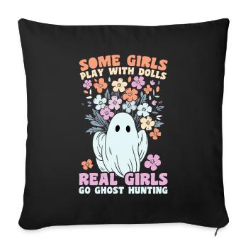 Girls Go Ghost Hunting Paranormal Adventure Ghost - Housse de coussin décorative 45 x 45 cm - noir - Devant