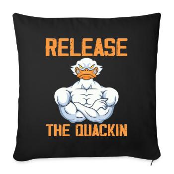 Release The Quackin Gym Weightlifting Bodybuilder - Housse de coussin décorative 45 x 45 cm - noir - Devant