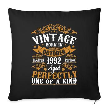 1992 Retro 1992 October Birthday October 1992 - Sofa pillowcase 17,3'' x 17,3'' (45 x 45 cm) - black - Front