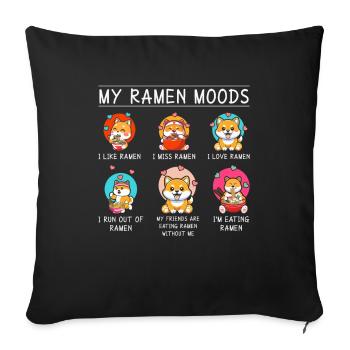 Ramen Lover Shiba Inu Dog Japanese Noodles - Sofa pillowcase 17,3'' x 17,3'' (45 x 45 cm) - black - Front
