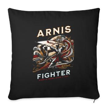 Arnis Arts Martiaux et Conception d’Autodéfense - Housse de coussin décorative 45 x 45 cm - noir - Devant