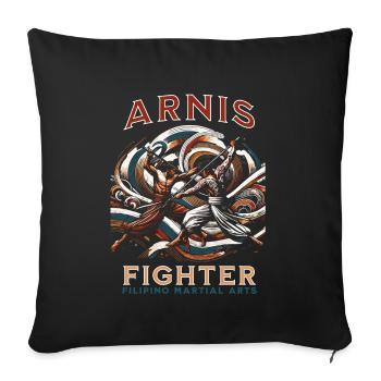 Arnis Fighter - Stick It Out | Martial Arts Design - Sofa pillowcase 17,3'' x 17,3'' (45 x 45 cm) - black - Front