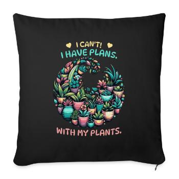 Jardiniers et amoureux des plantes avec des plantes de balcon - Housse de coussin décorative 45 x 45 cm - noir - Devant