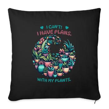 Jardiniers, amoureux des plantes et amateurs de plantes de balcon - Housse de coussin décorative 45 x 45 cm - noir - Devant