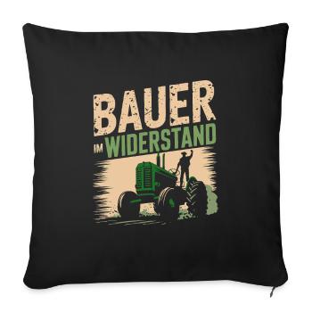 Landwirtschaft und Bauern Protest - Traktor Demo - Sofakissenbezug 45 x 45 cm - Schwarz - Vorne