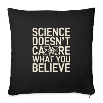 Science et recherche vs. foi - Proverbes - Housse de coussin décorative 45 x 45 cm - noir - Devant