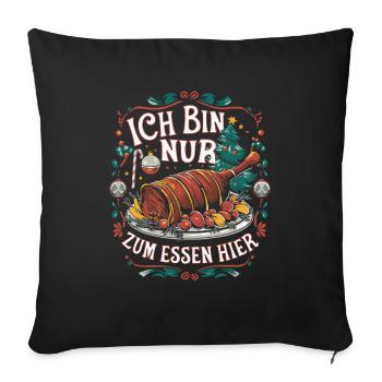 Sprüche für Weihnachten und Festtage mit Familie - Sofakissenbezug 45 x 45 cm - Schwarz - Vorne
