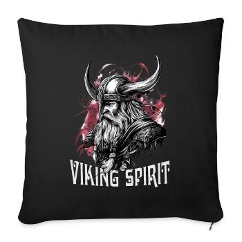 Valhalla Viking Spirit Wikinger Viking Vikings - Sofakissenbezug 45 x 45 cm - Schwarz - Vorne
