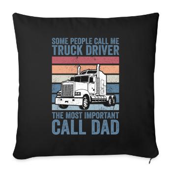 some people call me truck driver - Sofa pillowcase 17,3'' x 17,3'' (45 x 45 cm) - black - Front