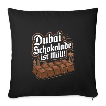 Lustiges Satirie Anti-Dubai-Schokolade Design - Sofakissenbezug 45 x 45 cm - Schwarz - Vorne
