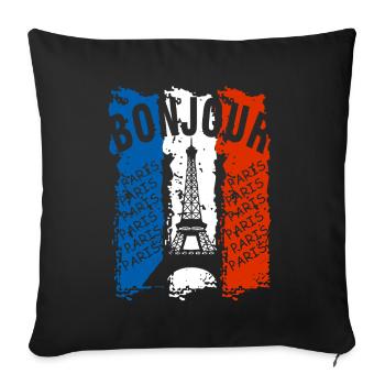 flag of France - Sofa pillowcase 17,3'' x 17,3'' (45 x 45 cm) - black - Front